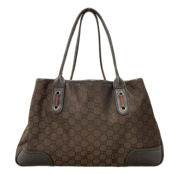 GUCCI GG Pattern, Shelly (Web) Brown Green Multi Nylon Leather - 388-071625 - Picture 1 of 12